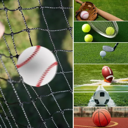 Vista 6 de Baseball Batting Cage, 20/35/55/70FT Baseball Nets for Batting Cage，Baseball and Softball Batting Cage Nets for Pitching Training, Outdoor Backyard