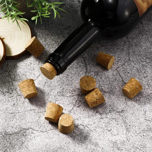 Vista 5 de Tapones de corcho cónico de 8 tamaños, tapones de madera para botellas de vino, tapones cónicos de corcho para botellas de vidrio, tapones