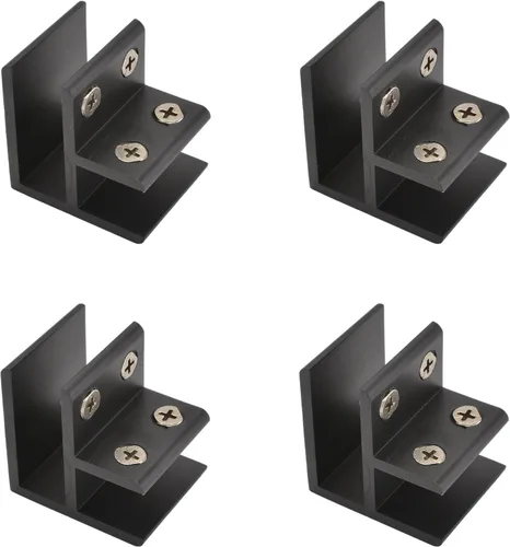 Vista 12 de INCREWAY Abrazadera de vidrio, paquete de 4 soportes ajustables de aleación de aluminio de doble cara para estante de vidrio, soporte de abrazadera