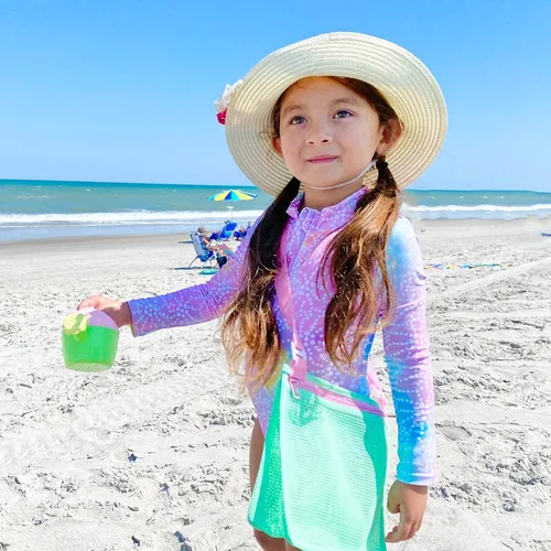 Vista 2 de Tagitary Bolsa de playa de malla para juguetes de playa, bolsa de recolección de conchas para niños, bolsa de arena de playa, accesorios de natación