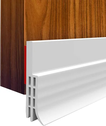 Vista 8 de Suptikes Paquete de 2 topes para puerta, barrido de puerta para puertas exteriores e interiores, sello debajo de la puerta, bloqueador de corrientes