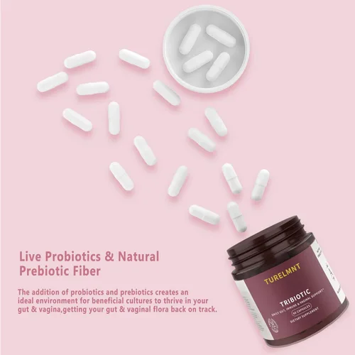 Vista 4 de Probióticos vaginales para mujeres, equilibrio de pH con prebióticos y mezcla de probióticos Lactobacillus, suplemento de salud vaginal, promueve