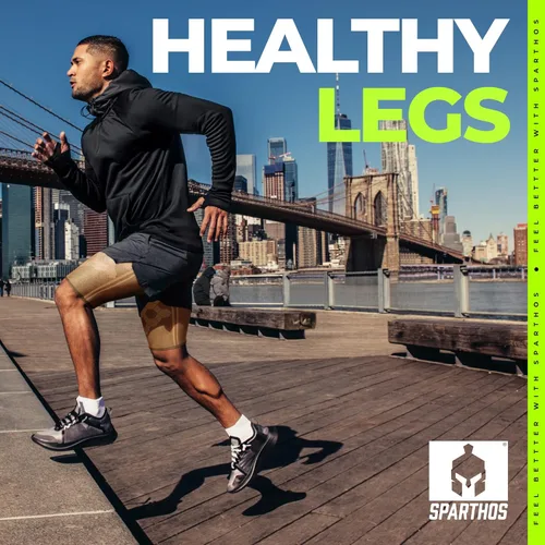 Vista 4 de Sparthos Mangas de compresión para muslos [beige desierto - pequeño] x cadera [pierna izquierda]