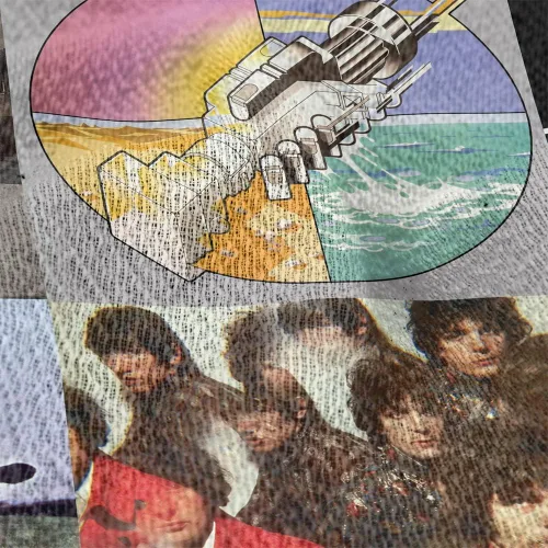 Vista 4 de LOGOVISION Pink Floyd - Manta de 50 x 60 pulgadas, diseño de cuadrícula, tejido de mezcla de algodón, con flecos