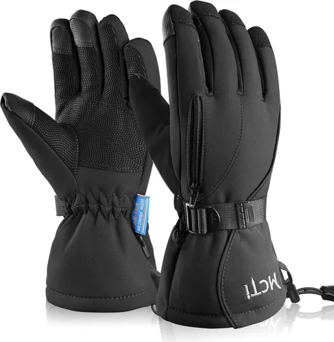 MCTi Guantes de esquí impermeables para hombre, cálidos, 3M, Thinsulate, snowboard, motos de nieve y clima frío