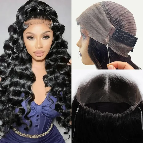 Vista 27 de Aaliweya - Pelucas de cierre de encaje HD de 5 x 5, cabello humano, onda corporal, 5x5, con encaje frontal, para mujeres, densidad de 180, cierre