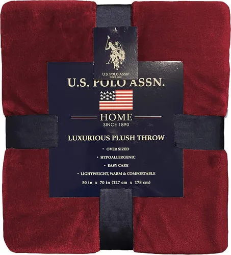 Vista 9 de U.S. Polo Assn. Manta ligera de gran tamaño para cama/sofá, mantas y mantas de forro polar suave para sofá, ropa de cama decorativa acogedora, 50 x