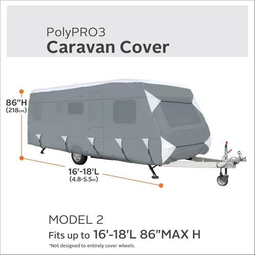 Vista 2 de Classic Accessories Over Drive PolyPRO3 - Funda de caravana de lujo, se adapta a remolques de 16 a 18 pies, cubierta de caravana para cámper, ajuste