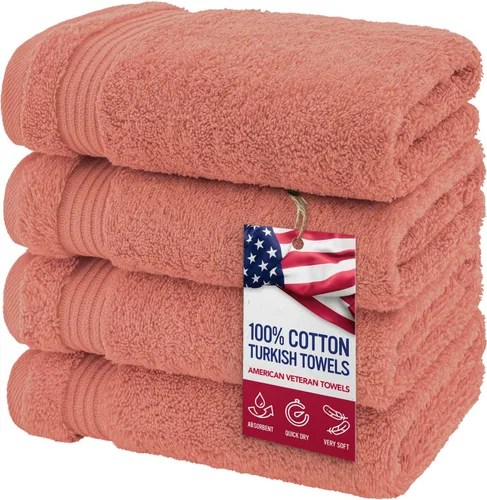 Vista 73 de Juego de toallas American Veteran Towel, de lujo, 6 piezas de algodón 100 % turco para máxima suavidad y absorción, para hotel y spa