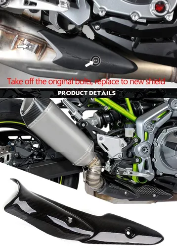 Vista 5 de AL-mart - Protector térmico para tubo de escape de motocicleta, compatible con Ka-wasaki Z900 2017-2021