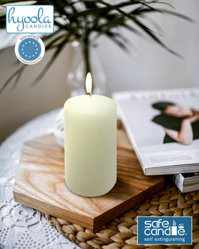 Vista 7 de HYOOLA Velas de pilar marfil de 2 x 3 pulgadas, velas de pilar sin perfume, juego de 4 unidades, hechas en Europa