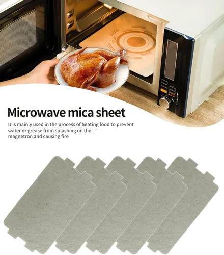 Vista 3 de 5 piezas de cubierta de guía de ondas, placa de mica universal para horno microondas, 117 mm x 64 mm, accesorio de repuesto para cocina y oficina