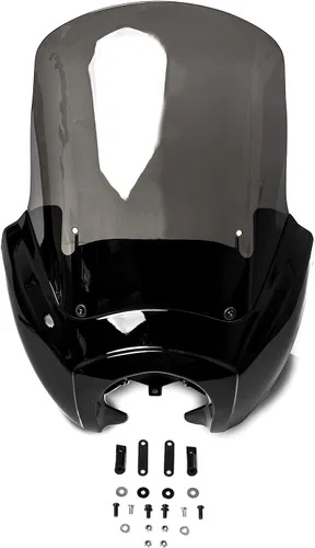 Vista 9 de Krator Parabrisas de motocicleta, carenado, deflector de viento, accesorios para motocicletas, parabrisas ahumado, compatible con Harley Davidson