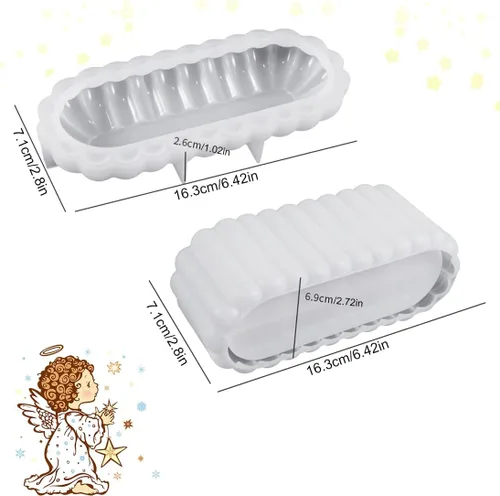 Vista 7 de Voyyphixa 2 moldes ovalados de resina con tapa, contenedor de almacenamiento rectangular, molde de silicona para fundición de resina, moldes