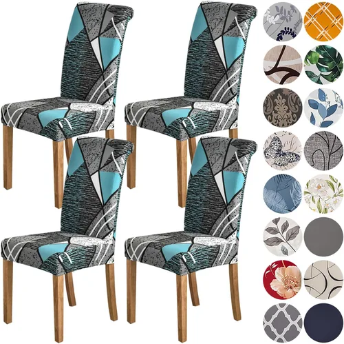 Vista 80 de HZDHCLH Juego de 4 fundas para sillas de comedor color burdeos, fundas elásticas de elastano para sillas Parsons, paquete de 4, fundas de asiento