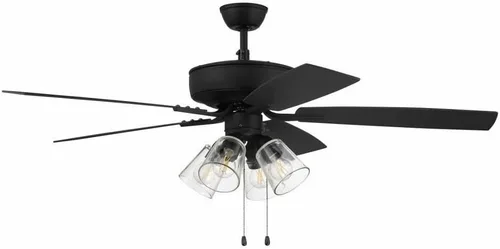 Vista 11 de Craftmade P104BNK5-52DWGWN Pro Plus Ventilador de techo de 52 pulgadas con luces LED y cadena de tracción, 5 cuchillas reversibles de madera