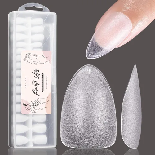 Vista 6 de Makartt Super Strong Nail Glue for Acrylic Nails Press On Nails Nail Tips Glue Bundle Extra Short Almond Nail Tips-360 PCS Pre-Buffed Soft Gel Nail