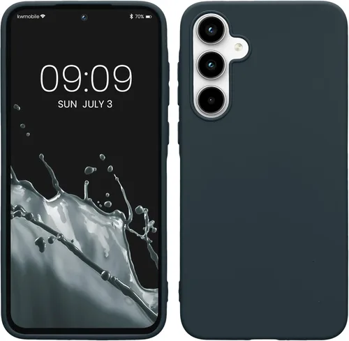 Vista 105 de kwmobile Funda compatible con Samsung Galaxy A12 - Funda protectora de silicona TPU suave y delgada - Verde oscuro mate