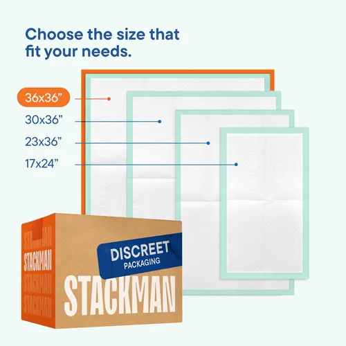 Vista 7 de Almohadillas Chucks Desechables 36 x 36 [Paquete de 50] Almohadillas Chux para Incontinencia, Almohadillas Protectoras Absorbentes de Fluff