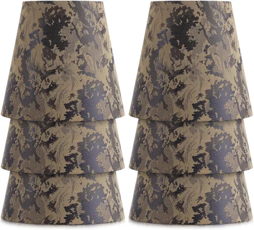 Vista 18 de YISUN Cortinas de araña de cristal, pantalla minilámpara, con clip, apto para lámpara de pared Droplight, candelabro de vela (negro, juego de 6)