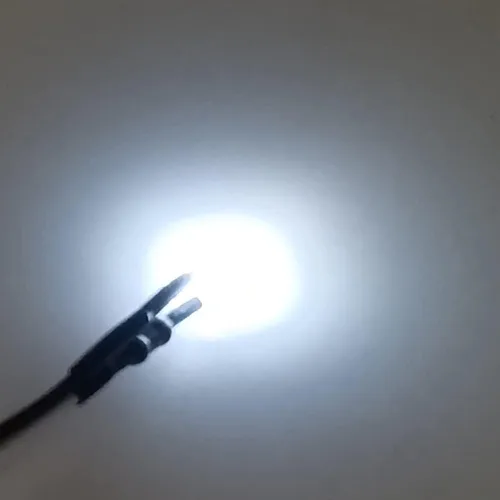 Vista 3 de 20 luces de diodo LED blancas precableadas de 0.197 in (lente transparente redonda transparente CC 12V) con resistencia de 560 ohmios 1/4 W e