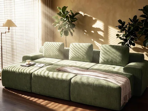 Vista 58 de Sofá de nube de gran tamaño en forma de U de 122 pulgadas, cómodos sofás modulares sin hueso para sala de estar, sofá modular con respaldo alto