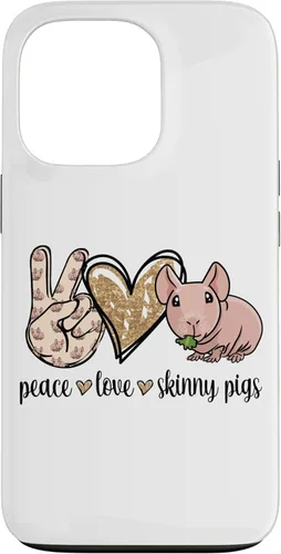 Vista 10 de Womens Girls Cute Funny Peace Love Hairless Guinea Pig Lover Case for iPhone 16