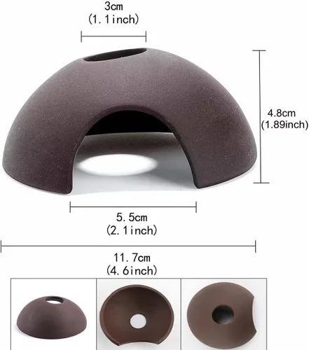 Vista 3 de Decoración de cuevas de cerámica para acuarios, accesorios de pecera para peces Betta, refugio de camarones, tubo de cría para ocultar, mascotas