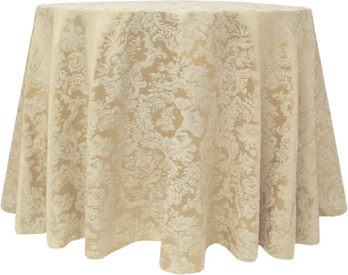 Vista 10 de ULTIMATE TEXTILE Miranda - Mantel redondo de damasco de 90 pulgadas, color gris peltre