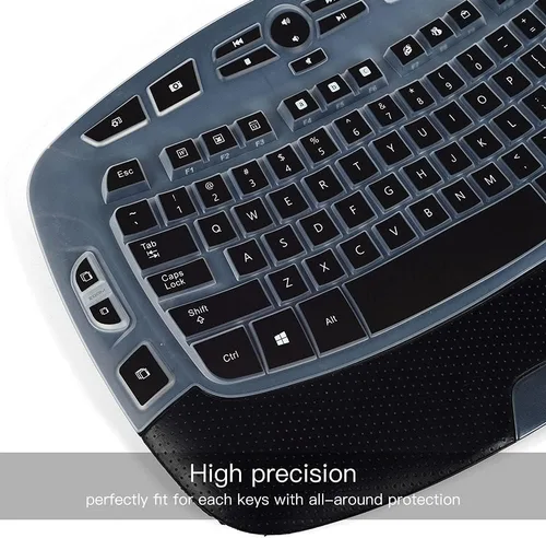 Vista 2 de Funda protectora para teclado Logitech K350 MK570 MK550, vinilo adhesivo para teclado Logitech K350 MK550 MK570, funda protectora de onda Negro