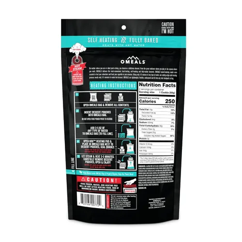 Vista 2 de OMEALS S'Mores Cookie-MRE - Vida útil prolongada, totalmente cocida con calentador, perfecto para entusiastas del aire libre, viajeros, suministros