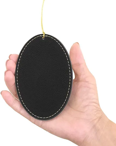 Vista 4 de LaserGram Personalized Christmas Ornament, World's Greatest Brother, Faux Leather, Custom Laser Engraved Gift Idea (Oval Shape, Black with Gold)