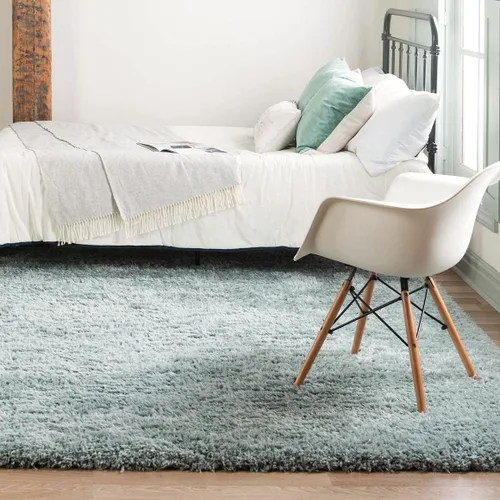 Vista 34 de Rugs.com - Alfombra de la colección Infinity, alfombra de pelo mullido sólida de 2 x 3 pies, color azul Egeo, perfecta para salas de estar