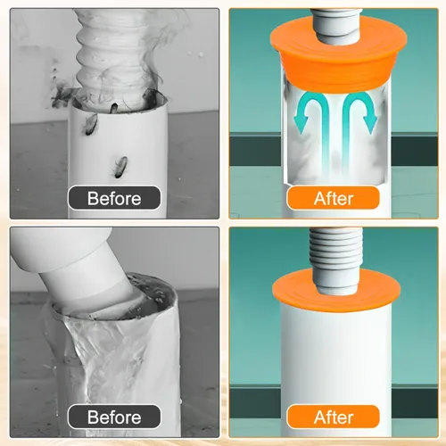 Vista 5 de Uonlytech Sellador de tubería de drenaje de silicona a prueba de olores para drenaje de drenaje para lavadora del hogar, inserto de baño, tapón