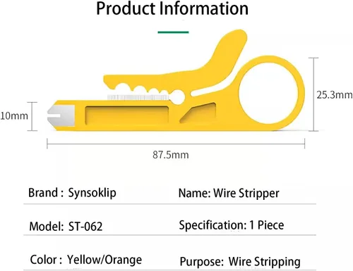 Vista 5 de Mini pelacables de red, cortador perforador para cables CAT‑5, CAT‑5e y CAT‑6 RJ45, cable de teléfono y cable UTP de computadora, hoja de acero