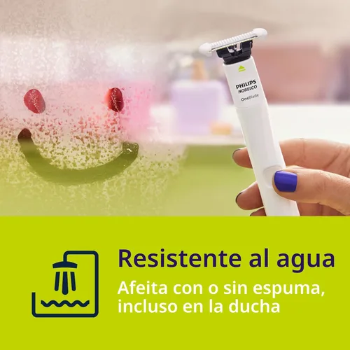 Vista 4 de Philips Norelco OneBlade Intimate, diseñada para el aseo púbico, recorte y afeitado con protección extra para la piel, Modelo QP1924/70