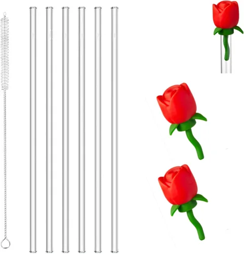 Vista 15 de Tritan Replacement Straws for Stanley Tumbler - BPA-Free Reusable Hard Straws with Cleaning Brush - Dishwasher Safe (4, 4PCS 20/14oz 8.46in)