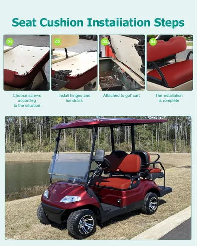 Vista 6 de Cojines de repuesto para asiento delantero de carrito de golf EZGO RXV, cojín de asiento de carrito de golf para EZGO RXV Conjunto de asiento