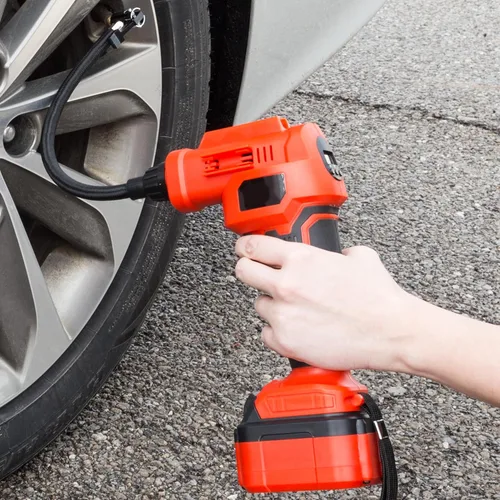 Vista 5 de Stalwart - Compresor de aire automático 75-PT1028 con batería de litio de 20 V, inflador de neumáticos inalámbrico para automóvil, bicicleta,