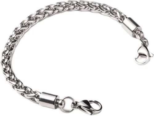 Vista 4 de LinnaLove - Pulseras de alerta médica intercambiables con cadena de trigo de acero inoxidable - (solo cadena)