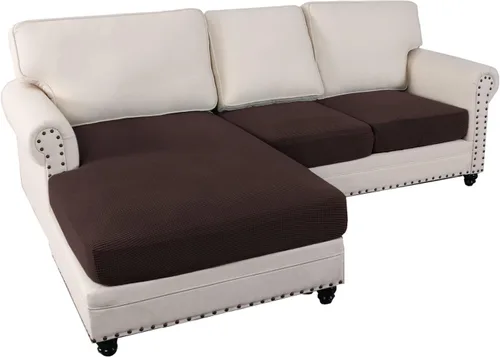 Vista 35 de MIFXIN Fundas para sofá modular, 3 piezas, funda de asiento de sofá de terciopelo elástico en forma de L, funda de cojín separada, protector