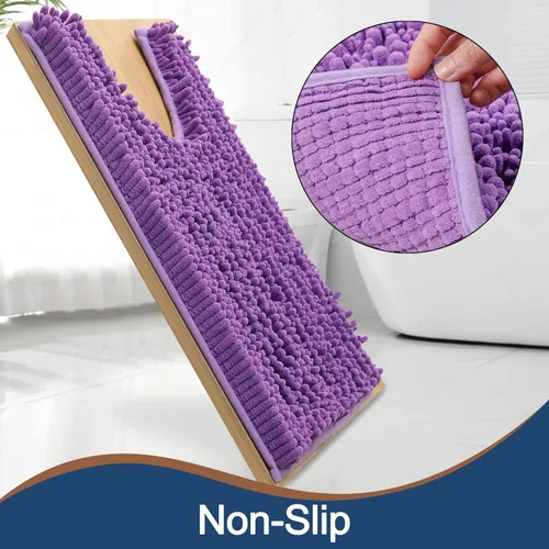 Vista 202 de FLOLEOPA Alfombras de baño de microfibra suave y esponjosa, tapetes de baño absorbentes, antideslizantes, lavables a máquina y de secado rápido