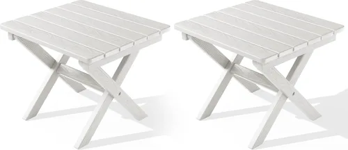 Vista 18 de SERWALL Mesa plegable portátil Adirondack para exteriores, material de HDPE, no requiere montaje, resistente a la intemperie, capacidad de 110