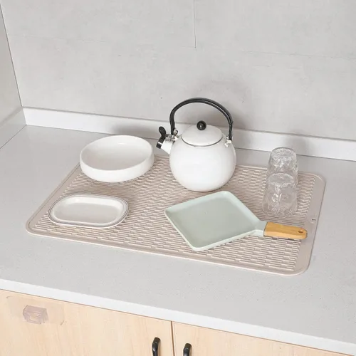 Vista 1111 de MicoYang Alfombrilla de Silicona para Secar Platos de Múltiples Usos, Fácil de Limpiar, Ecológica, Alfombrilla de Silicona Resistente al Calor