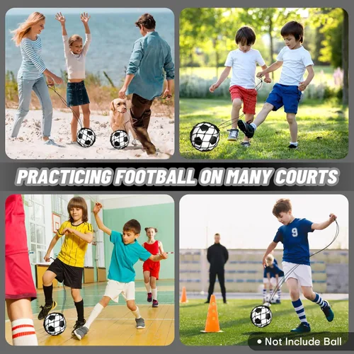 Vista 7 de Soccer Kick Trainer 2 Psc with Return Net - Football Training Equipment for Boys & Girls - Practice Gear Compatible with Size 3 4 5 Balls