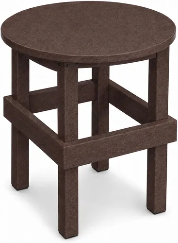 Vista 12 de Amish Made Antique Mahogany Poly Round Side Table, HDPE, Made in USA