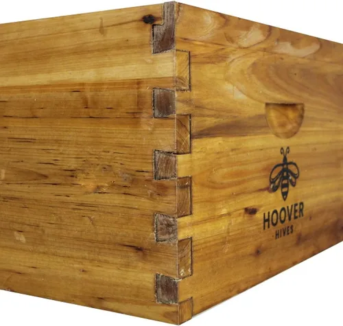 Vista 2 de Hoover Hives Caja de cría profunda Langstroth de 10 marcos sumergida en cera de abeja 100% incluye marcos de madera y bases enceradas (sin montar)