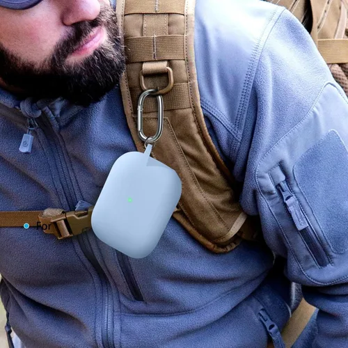 Vista 209 de Funda Protectora para AirPods 1/2, viene con kit de limpieza, funda protectora de silicona suave con hebilla, compatible con estuche de carga