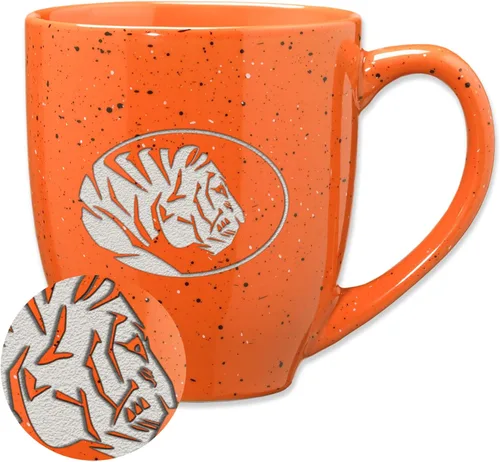 Vista 394 de Rico Industries NCAA Saint Joseph's (PA) Hawks Logo Principal Color Marrón 16 oz Logotipo del Equipo de Color Láser Grabado en Cerámica Moteada Taza