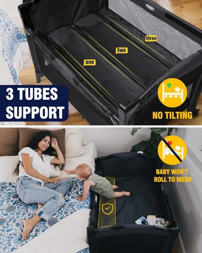 Vista 2 de BEKA cuna para bebé de 4 en 1 para colocar al lado de la cama, cuna para bebé de 4 funciones, cuna para colocar al lado de la cama, corralito, mesa